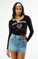 True Religion Horseshoe Logo Ribbed Long Sleeve Baby T-Shirt