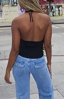 John Galt Black High Neck Tank Top