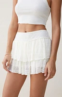 Beverly & Beck Lace Tiered Mini Skort