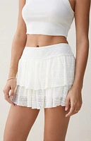 Beverly and Beck Lace Tiered Mini Skort