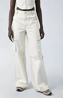 Pacsun Bone High Waisted Wide Leg Cargo Pants