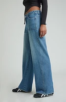 Pacsun Casey Dark Indigo Low Rise Baggy Cargo Jeans