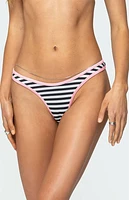 Edikted Jayla Striped Bikini Bottom