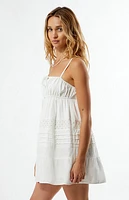 Your Favorite Tie Front Eyelet Babydoll Mini Dress