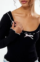 Est. PAC 1980 Reagan Ruffle Long Sleeve Top