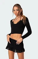 Edikted Lace Bra Detail Knit Top