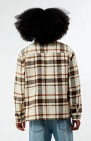 PacSun Cream Oversized Wooly Flannel Shirt