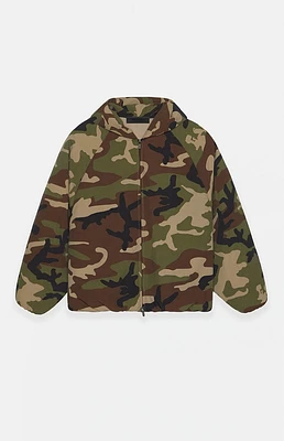 Fear of God Essentials Woodland Camo Military Hooded Jacket