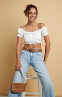 Beverly and Beck Lola Cropped Short Sleeve Top