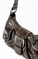 Pacsun Faux Leather Front Buckle Shoulder Bag