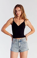 PacSun Light Indigo Raw Cut Denim Mom Shorts