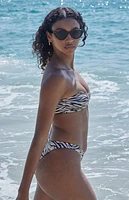 Pacsun Animal Mira Shine Bandeau Bikini Top