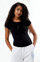 Pacsun Kids Henley Black Skimmer T-Shirt