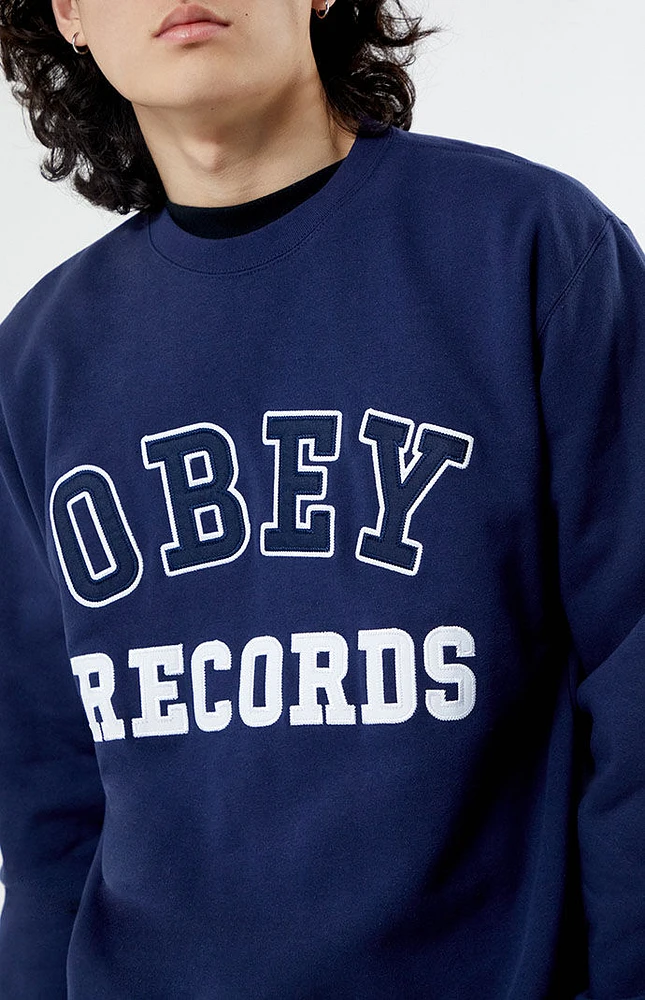 Obey Records Crew Neck Sweatshirt
