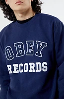 Obey Records Crew Neck Sweatshirt