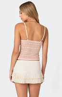 Edikted Tuesday Textured Lace Tank Top