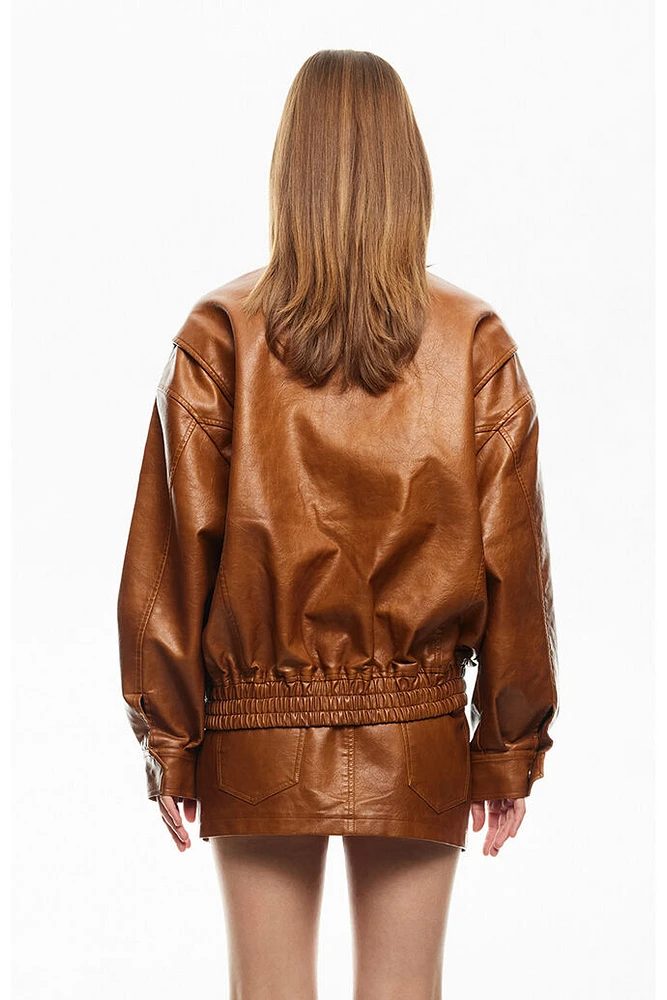 LIONESS Faux Leather Uma Mini Skirt