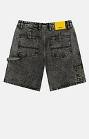 WeSC America Inc Acid Gray Denim Carpenter Baggy Shorts