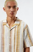 PacSun Tan Striped Camp Shirt