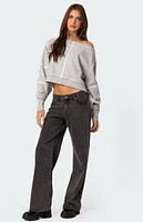 Edikted Inside Out Cropped Sweatshirt