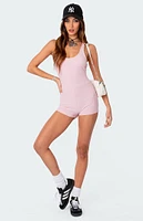 Edikted Drea Open Back Ribbed Romper