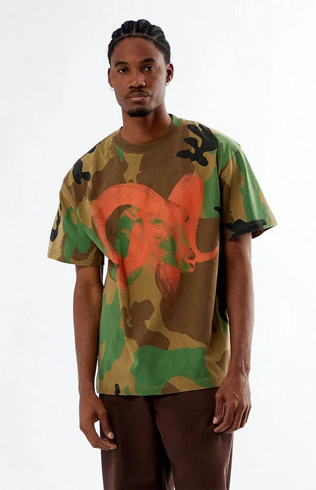Pacsun Washed Camo Animal T-Shirt