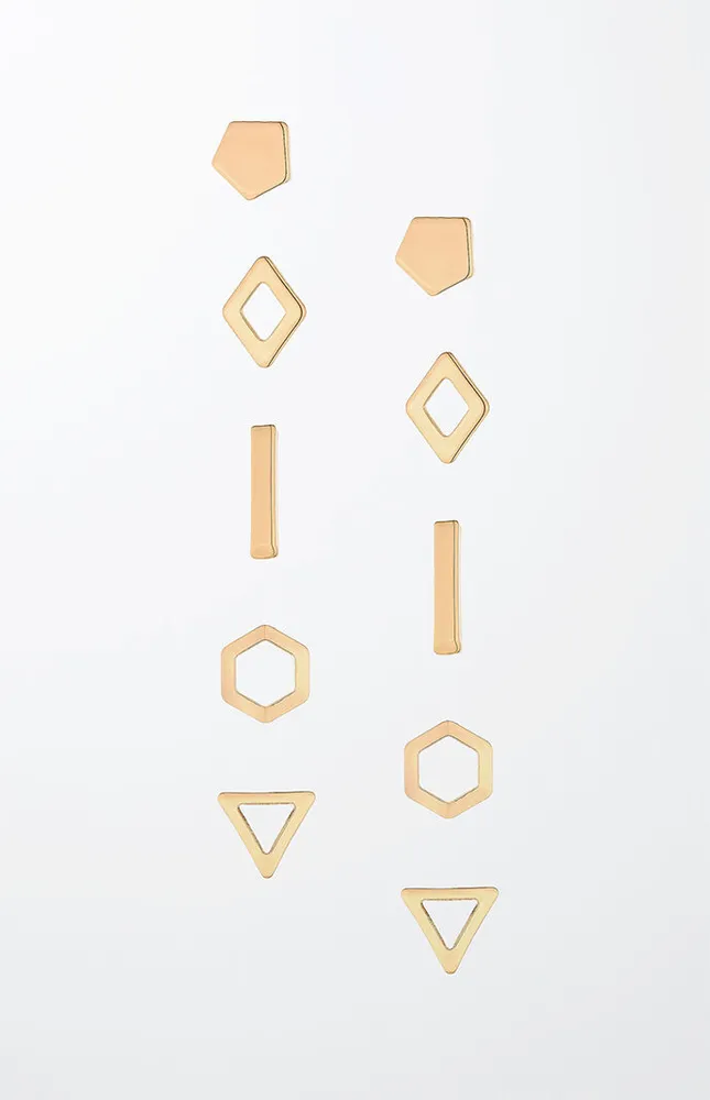Geometric Stud Earrings Set
