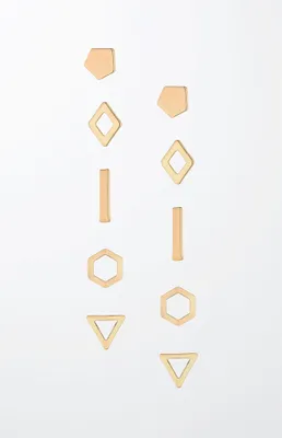 Geometric Stud Earrings Set