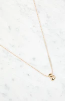 LA Hearts B Initial 14K Gold Plated Necklace