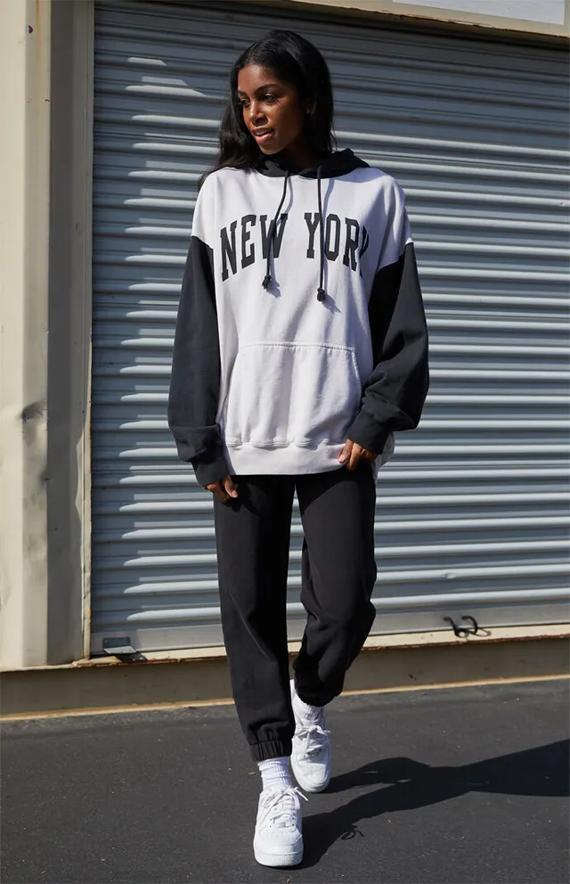 John Galt White New York Full Zip Hoodie