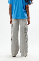 PacSun Kids Gray Baggy Cargo Jeans