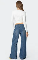 Edikted Charlie Panel Stitch Low Rise Jeans