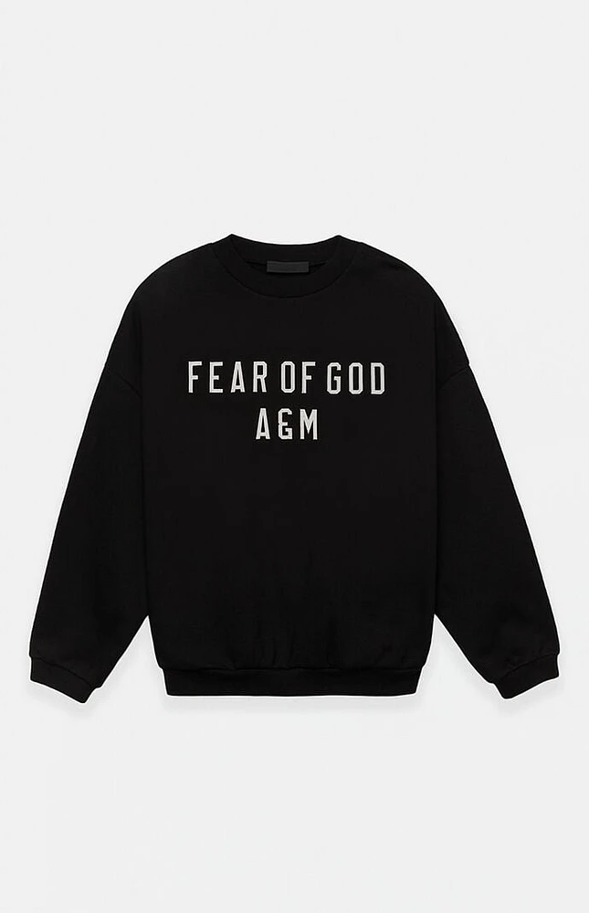 Fear of God Essentials Black Heavy Fleece Crew Neck Sweatshirt