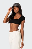 Edikted Square Neck Ribbed Crop Top