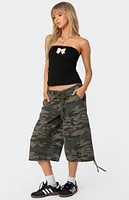 Edikted Camo Cargo Bermuda Shorts