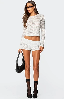 Edikted Maisley Sheer Lace Shorts