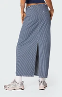 Edikted Railroad Denim Maxi Skirt