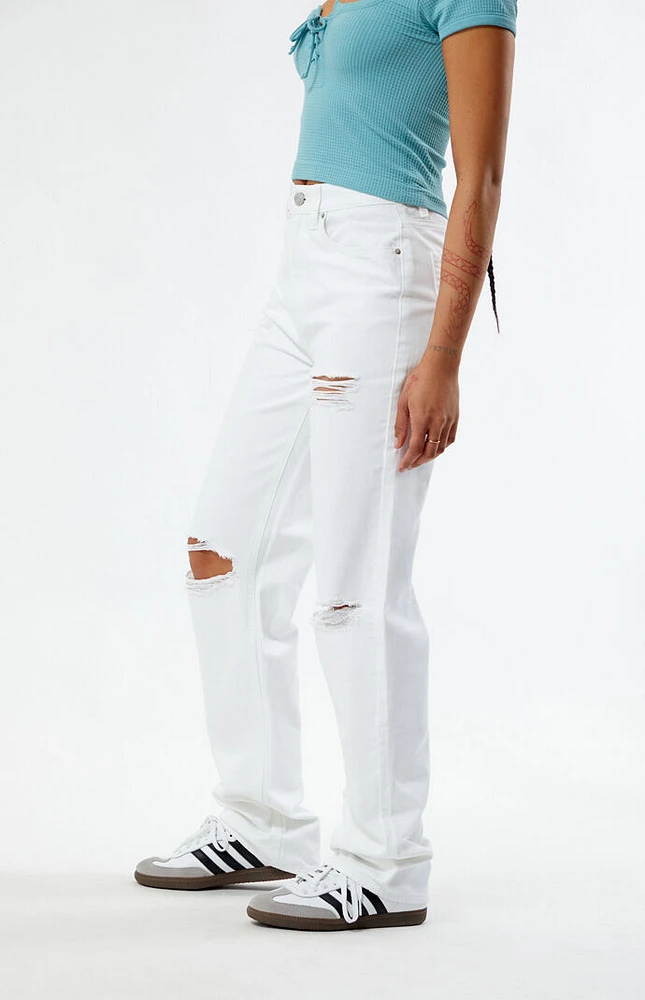 PacSun Eco White Ripped '90s Boyfriend Jeans