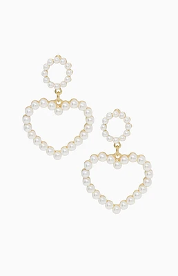 Loving Pearl Heart Earrings