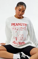 Peanuts Records NYC Notes Crew Neck Sweatshirt