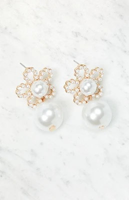 Mini Pearl Flower Stud Earrings
