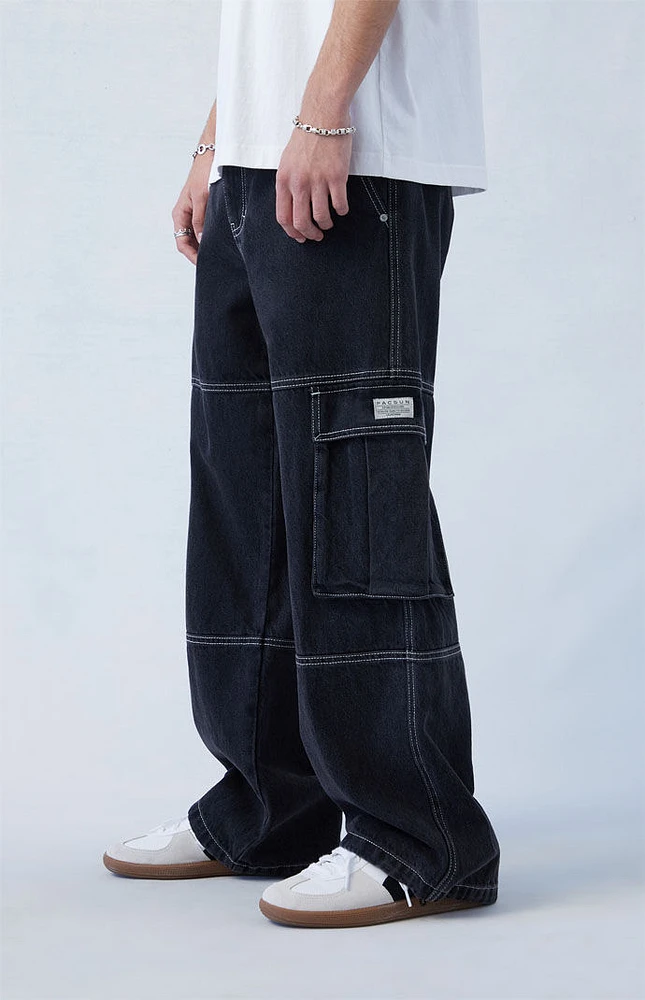 PacSun Eco Black Extreme Baggy Cargo Jeans