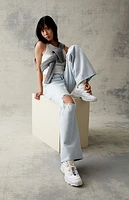 Pacsun Eco Light Blue Ripped Low Rise Baggy Jeans