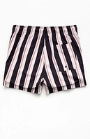 Pacsun Black Striped 4.5'' Swim Trunks