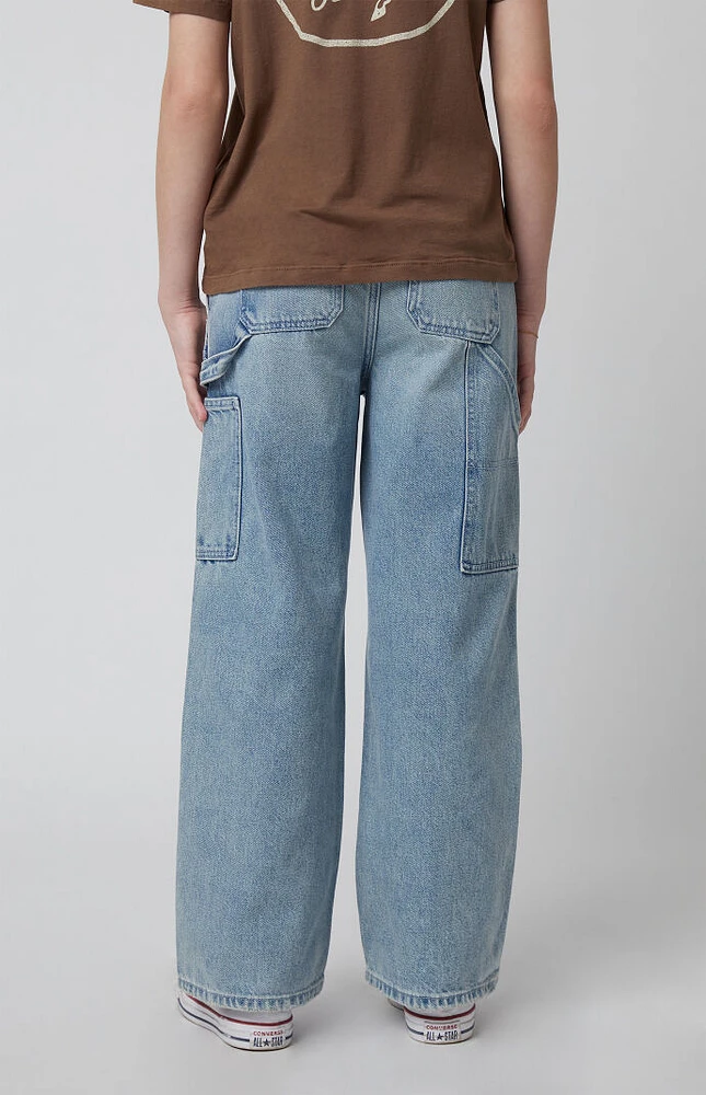 PacSun Kids Light Indigo Carpenter Baggy Jeans