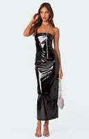 Edikted Vegas Vinyl Maxi Dress