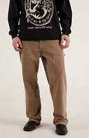 PacSun Tan Corduroy Baggy Carpenter Pants