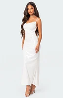 Edikted Nellie Sequin Open Back Maxi Dress