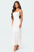 Edikted Nellie Sequin Open Back Maxi Dress