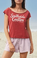John Galt Southside Guitars Off-The-Shoulder Crop Top